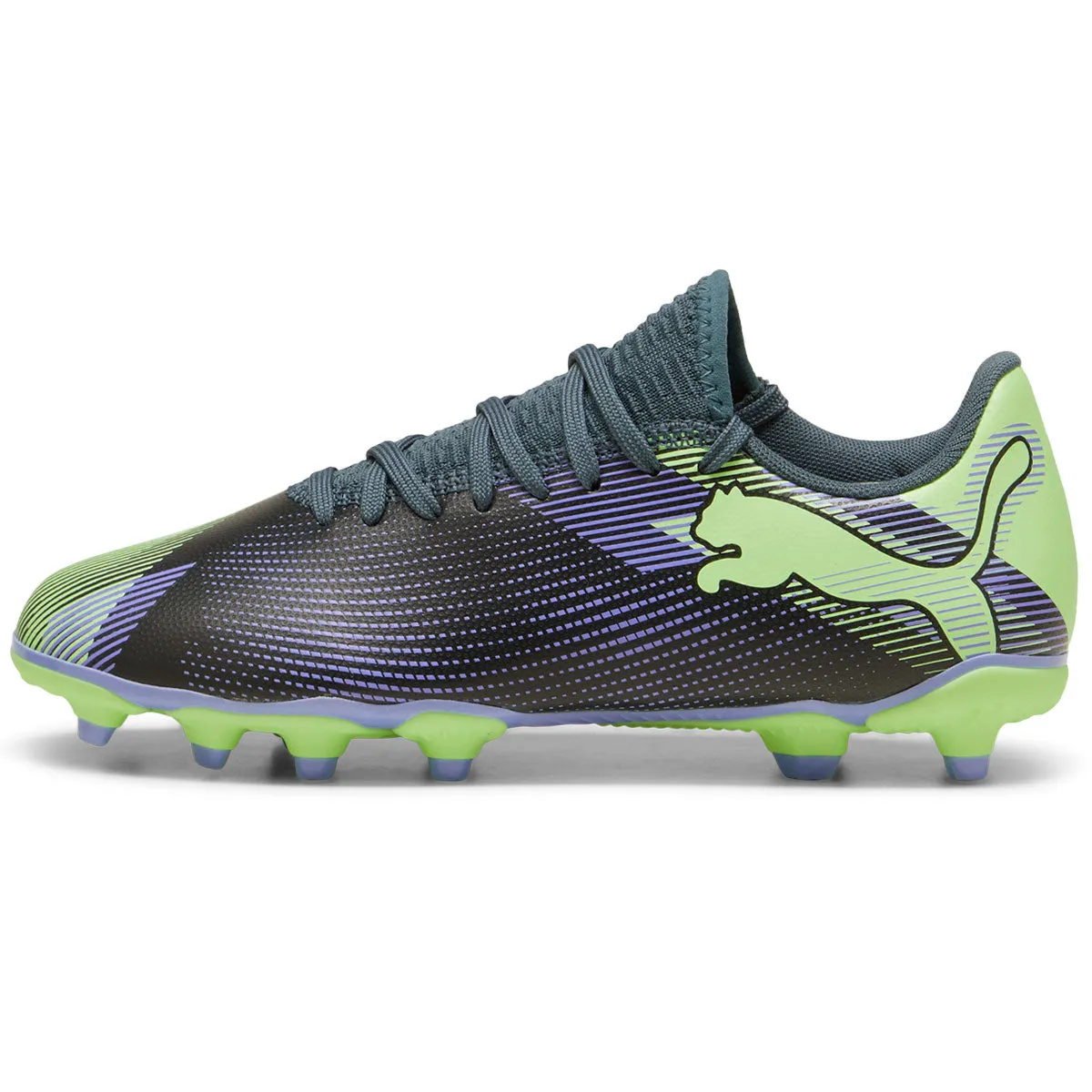 Puma Future 7 Play FG/AG Football Boots - Youth - Grey/Purple/Fizzy Apple