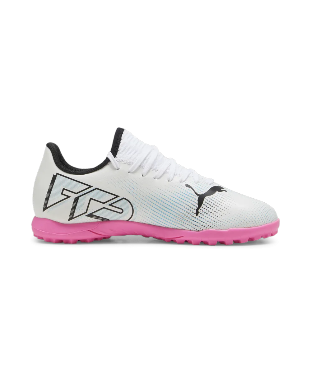 PUMA Future 7 Play TT Junior Turf Soccer Shoes 107737 01 WHITE/PINK/BLACK