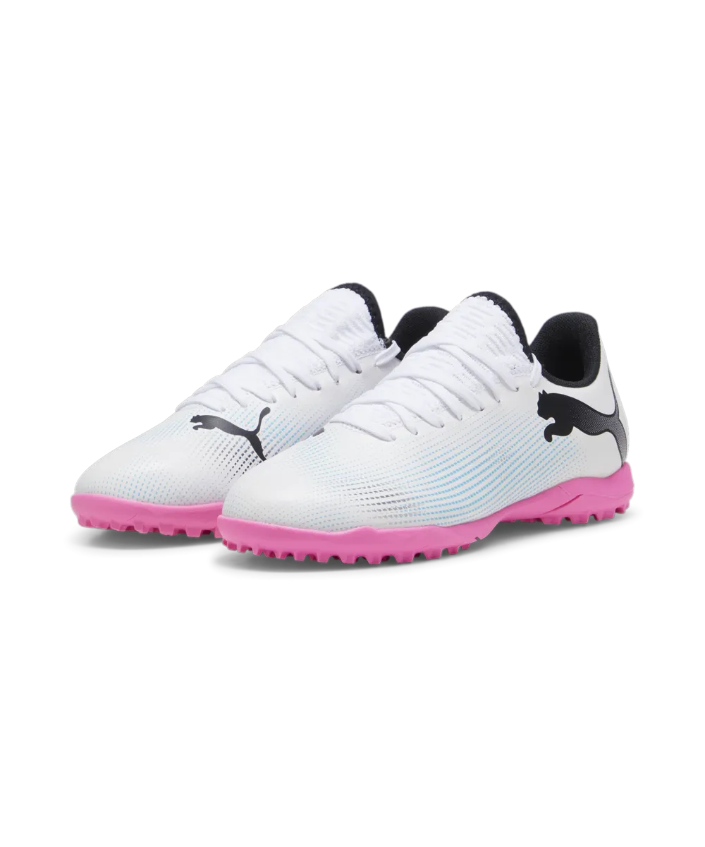 PUMA Future 7 Play TT Junior Turf Soccer Shoes 107737 01 WHITE/PINK/BLACK