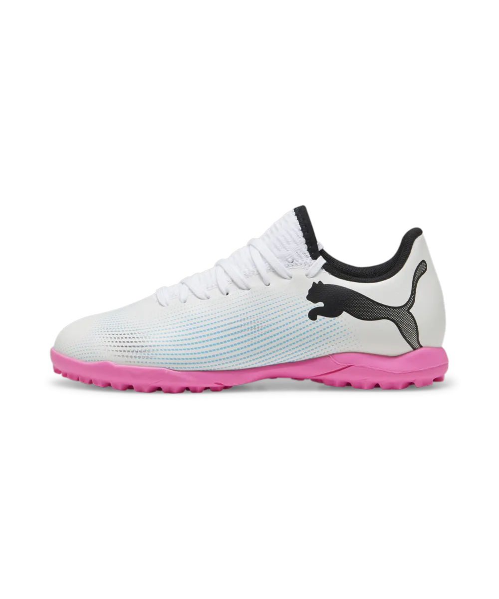 PUMA Future 7 Play TT Junior Turf Soccer Shoes 107737 01 WHITE/PINK/BLACK