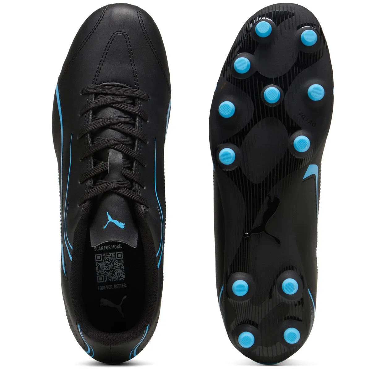 Puma Vitoria FG/AG Football Boots - Adult - Black/Luminous Blue