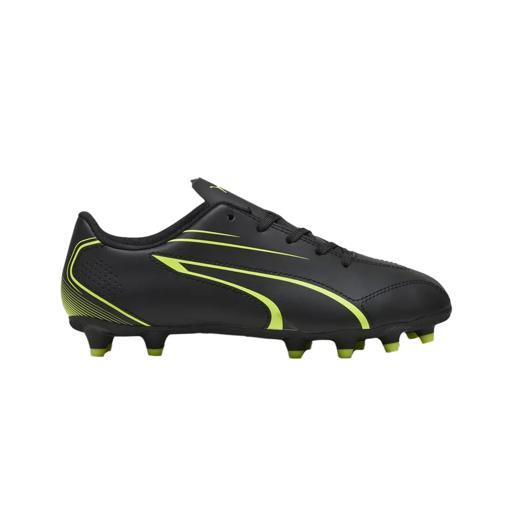 Puma Vitoria Jnr FG/AG Football Boots (Black/Electric Lime)