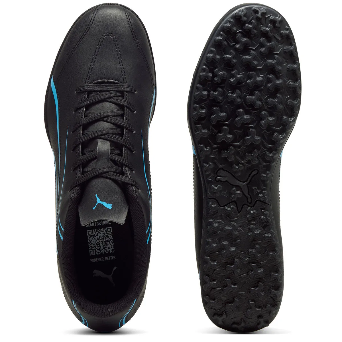 Puma Vitoria TT Turf Football Boots - Adult - Black/Luminous Blue