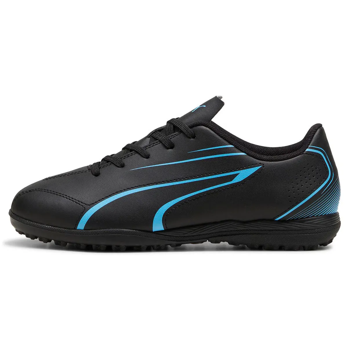 Puma Vitoria TT Turf Football Boots - Youth - Black/Luminous Blue