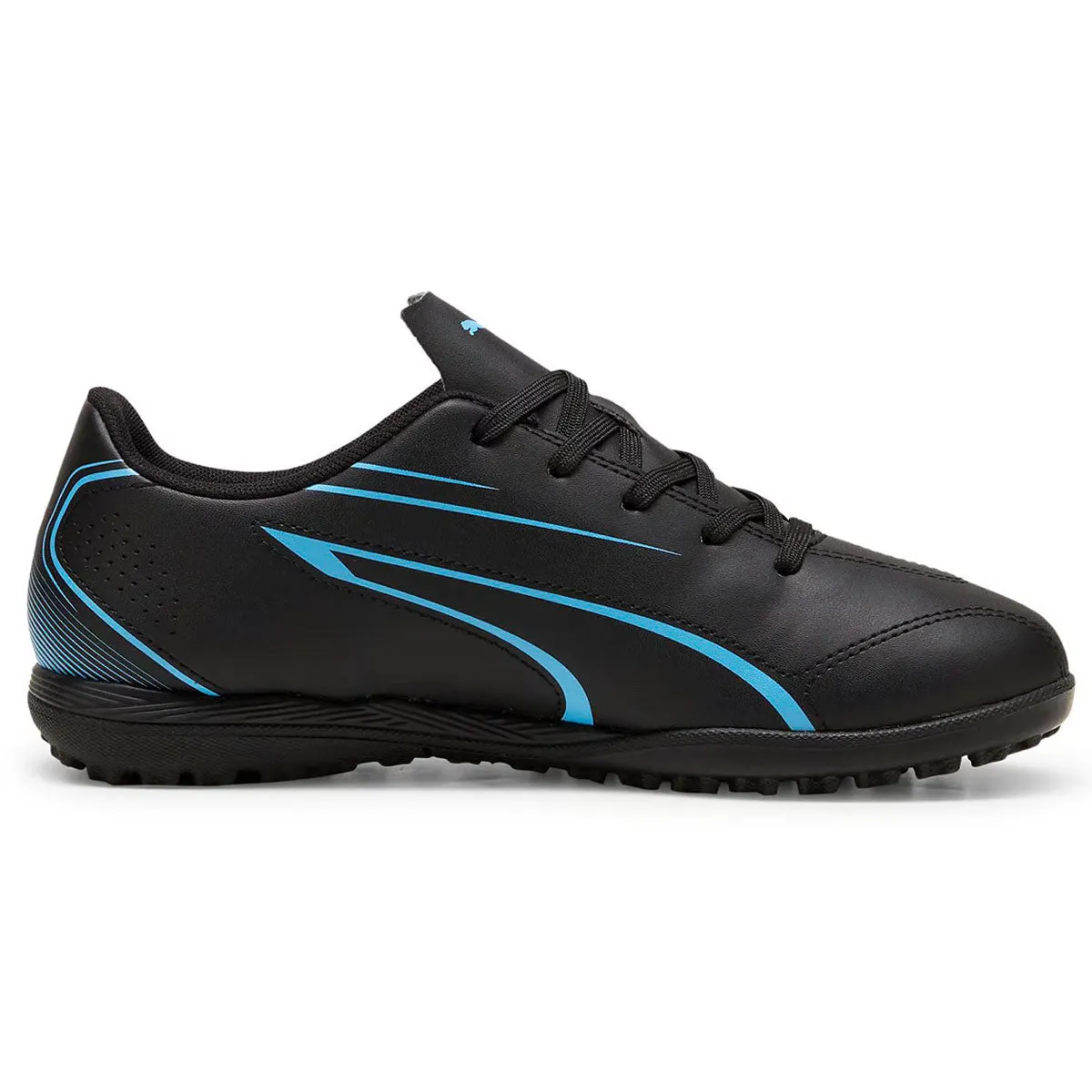 Puma Vitoria TT Turf Football Boots - Youth - Black/Luminous Blue