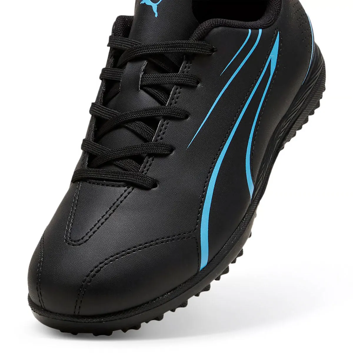 Puma Vitoria TT Turf Football Boots - Youth - Black/Luminous Blue