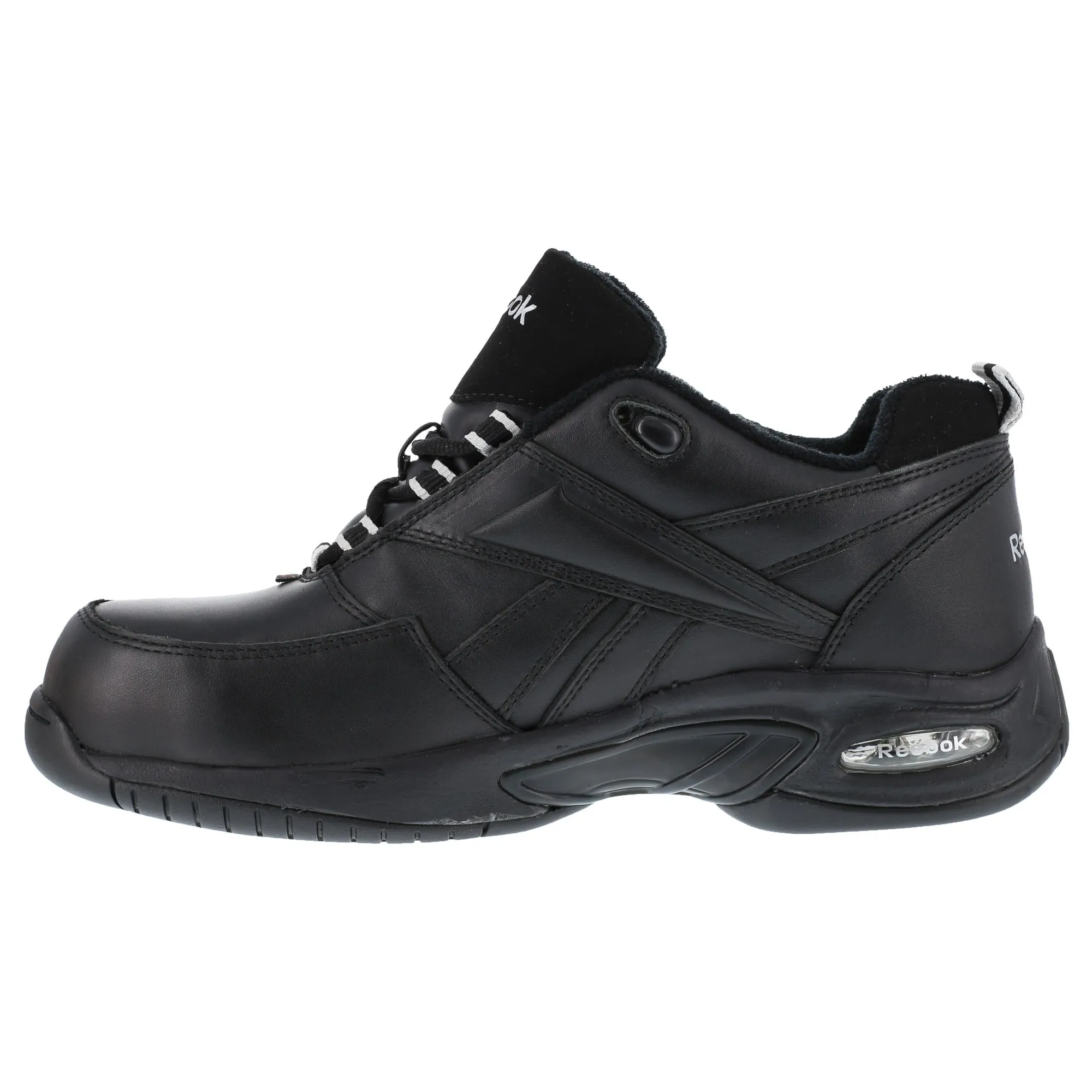 Reebok Mens Black Leather Performance Athletic Oxford Composite Toe Tyak