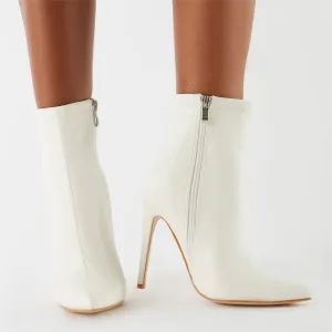 Revive Pointy Ankle Boots in White