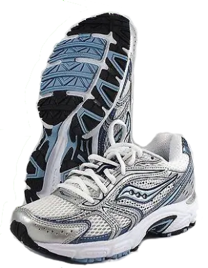 SAUCONY Women's Grid Cohesion 4 - White/Silver/Blue- Running Shoe