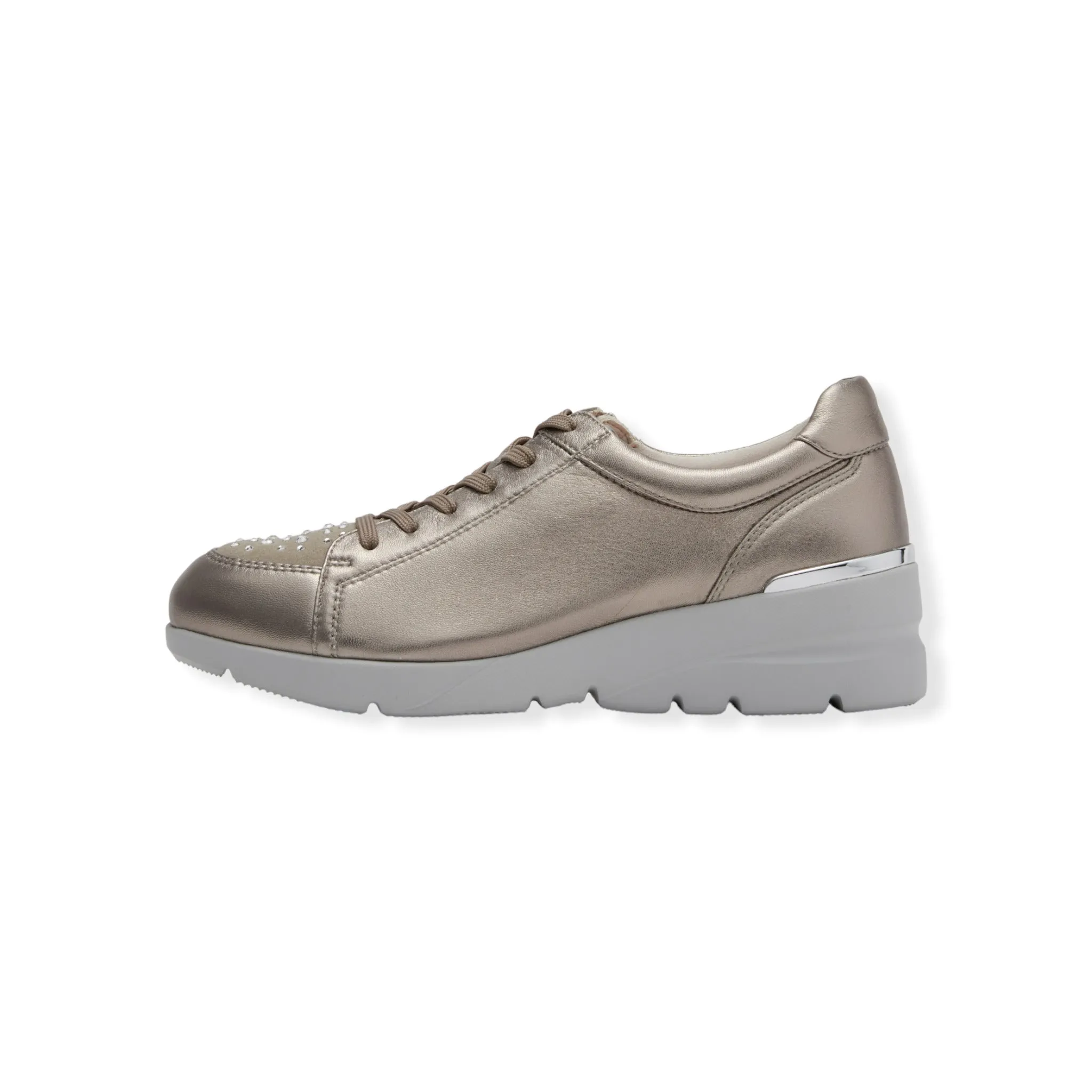 Sheepskin Raised heel sneakers with Swarovski crystal #FJ032