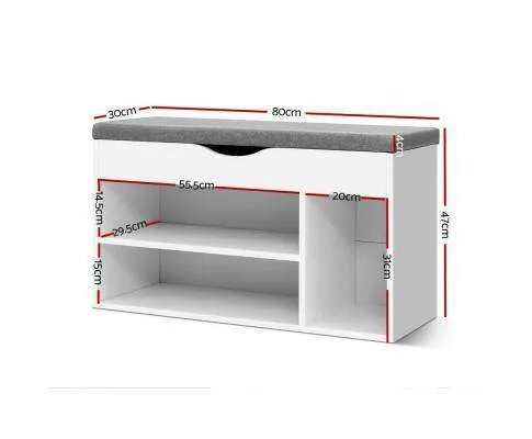 Shoe Cabinet Bench Shoes Organiser Storage Rack Shelf White Cupboard Box