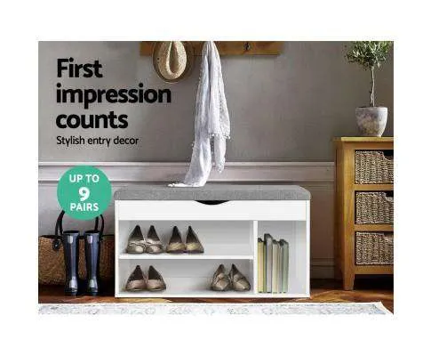 Shoe Cabinet Bench Shoes Organiser Storage Rack Shelf White Cupboard Box