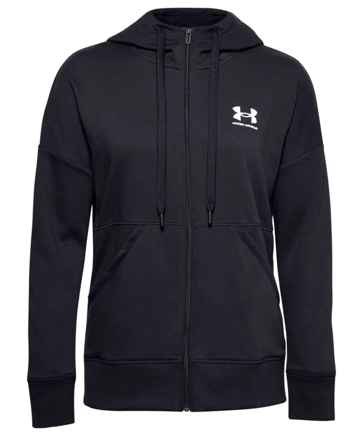 Steel Medium Heather/White - Women’s Rival fleece full-zip hoodie