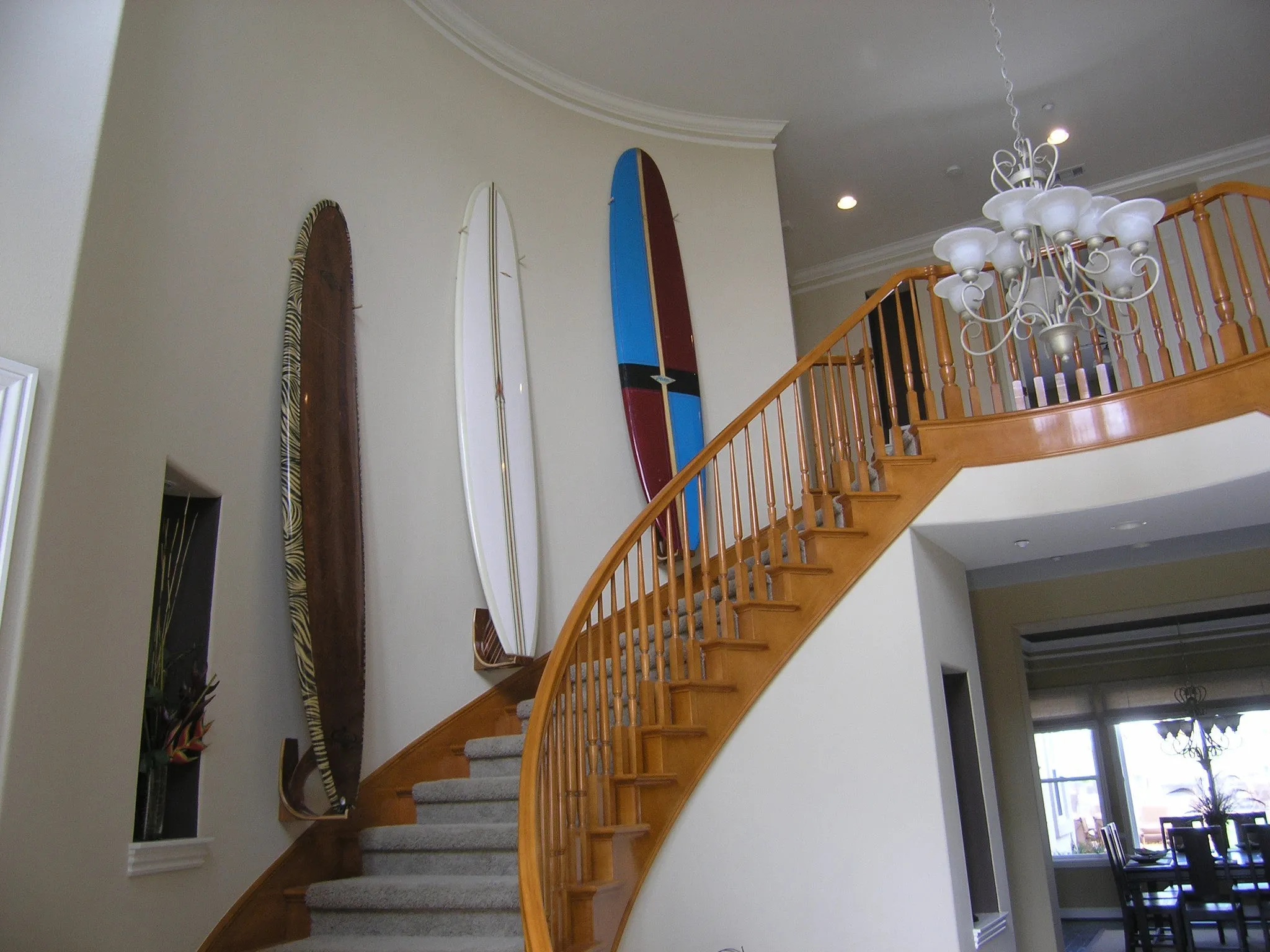 Surfboard Wall Rack VERTICAL Longboard - Hawaiian Gun Rack BRUNETTE