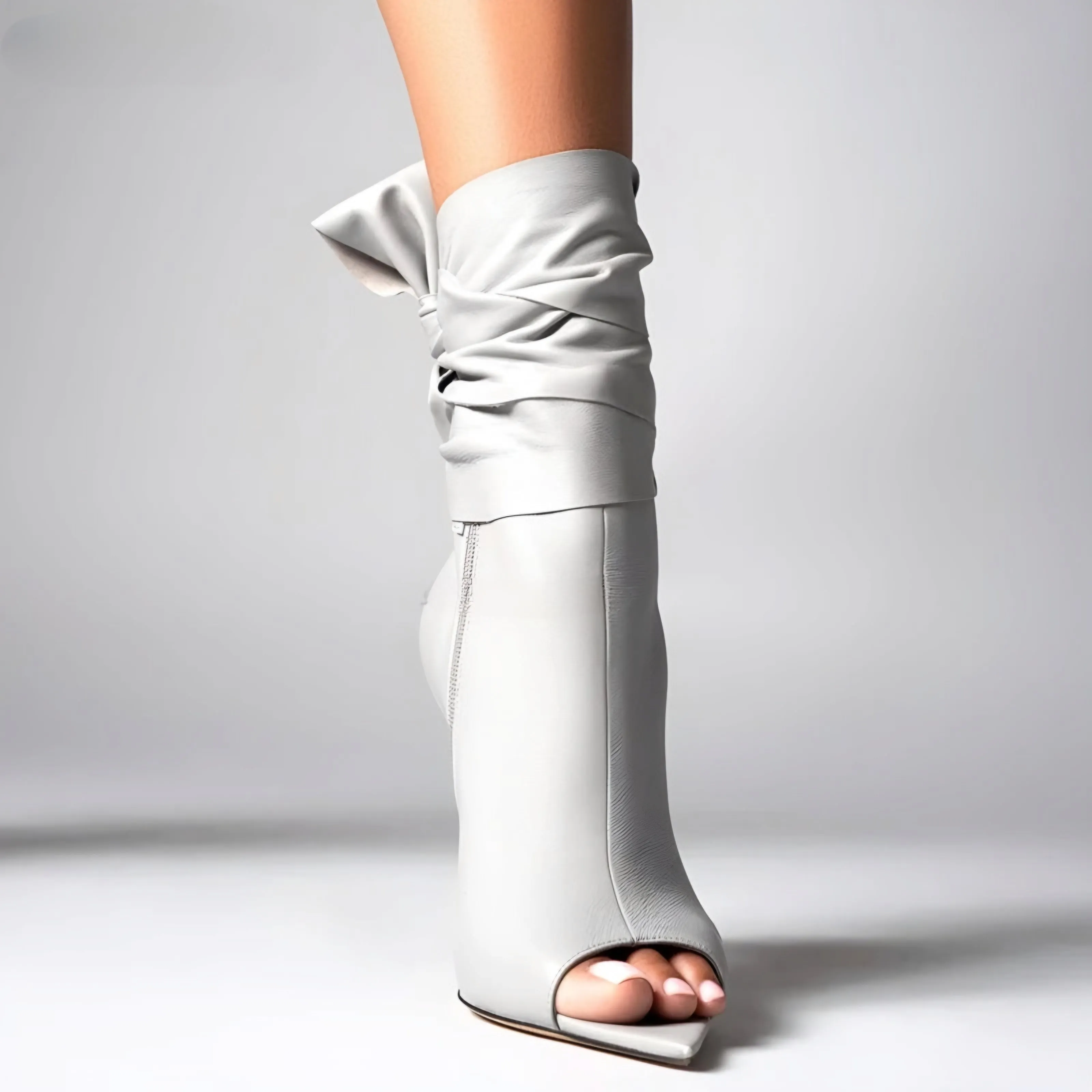 TEEK - Open-Toe Pointed Bow Boots