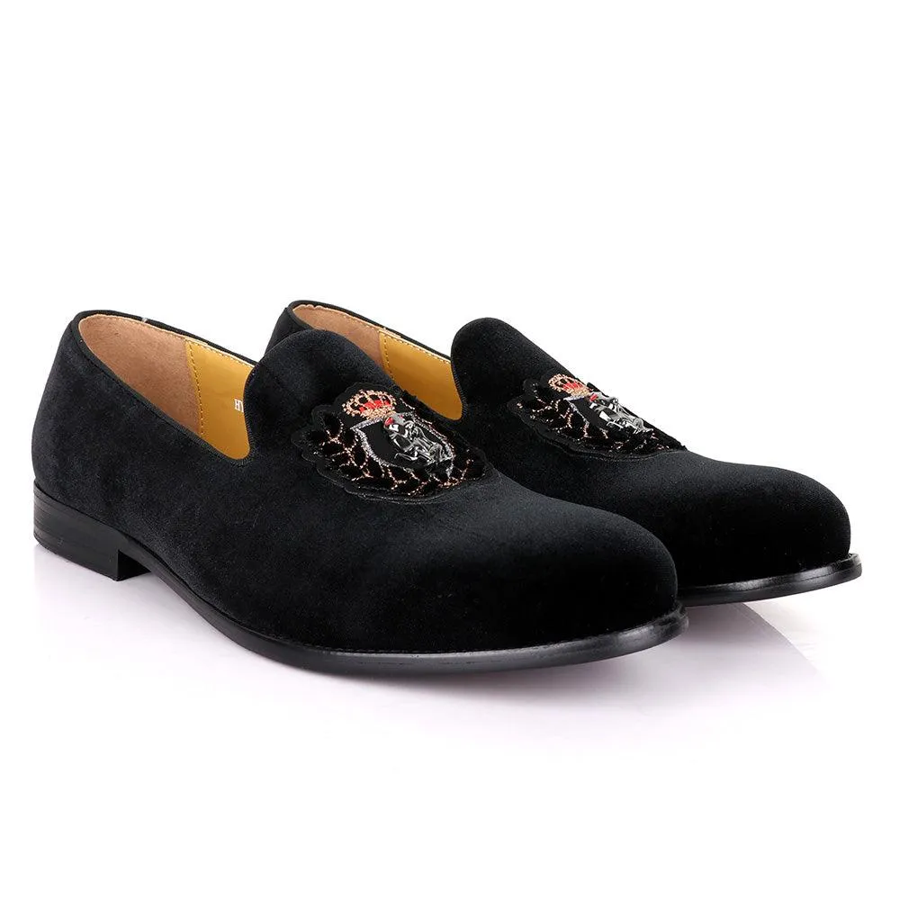 Terry Taylors Suede With logo head Black Shoe