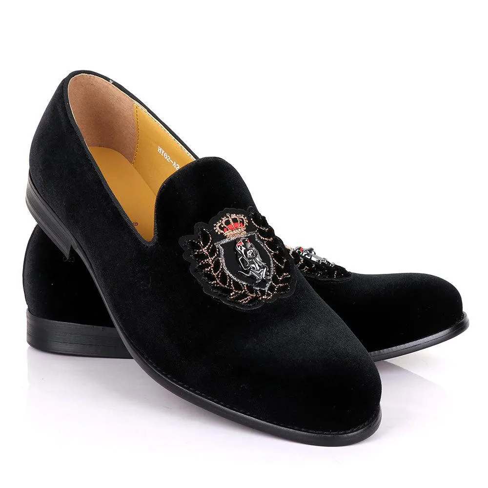 Terry Taylors Suede With logo head Black Shoe