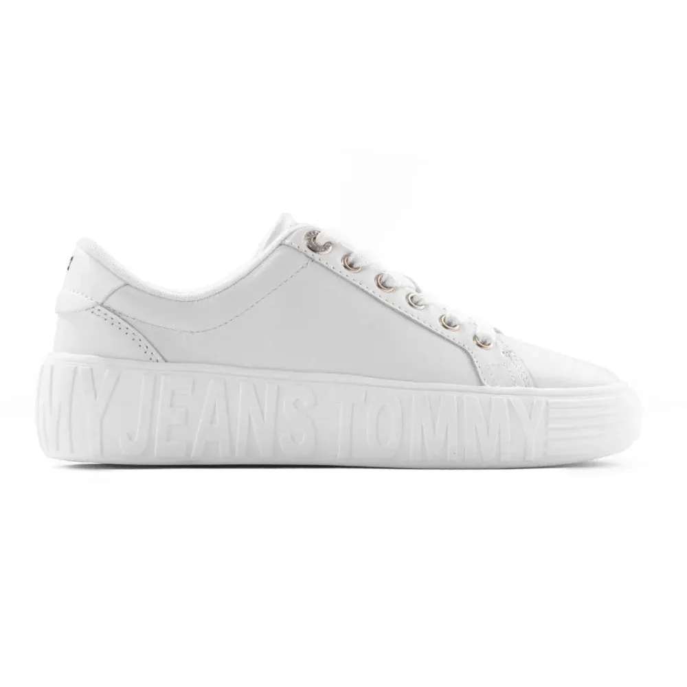 Tommy Hilfiger Jeans Tjw New Cupsole Leather Sneakers Women-WHT