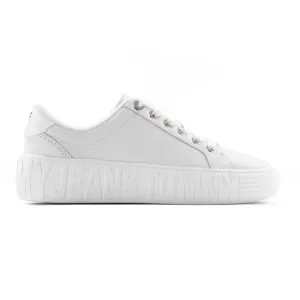 Tommy Hilfiger Jeans Tjw New Cupsole Leather Sneakers Women-WHT