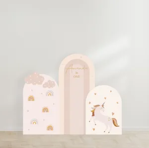 Trio Dome Party Backdrop Board -Rainbow Unicorn