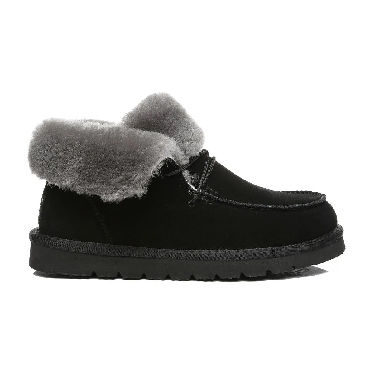 UGG Alana Wool Collar Ankle Sheepskin Boots