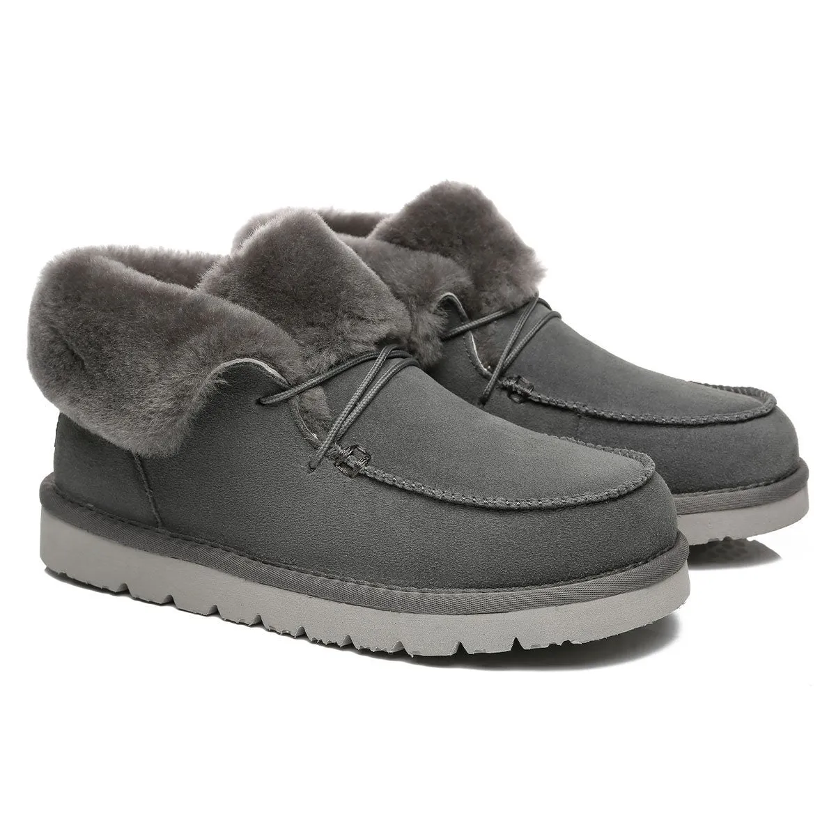 UGG Alana Wool Collar Ankle Sheepskin Boots