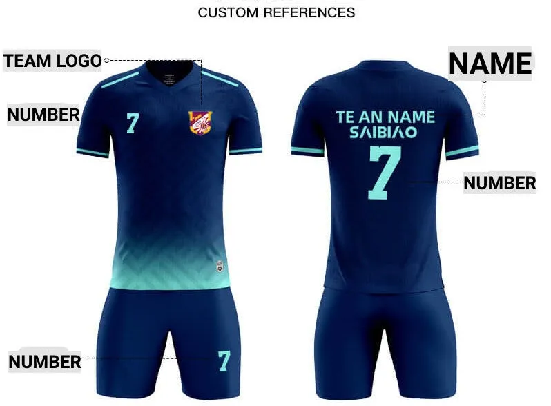 Unisex V-neck Custom Design Soccer Uniforms