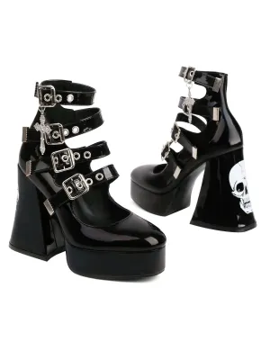 Vintage Skull Steampunk Gothic High Heel Shoes