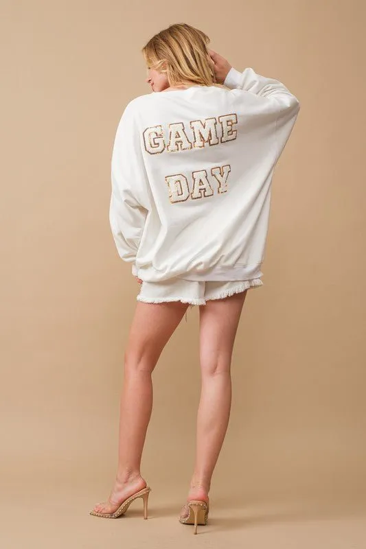 White Game Day Sweatshirt