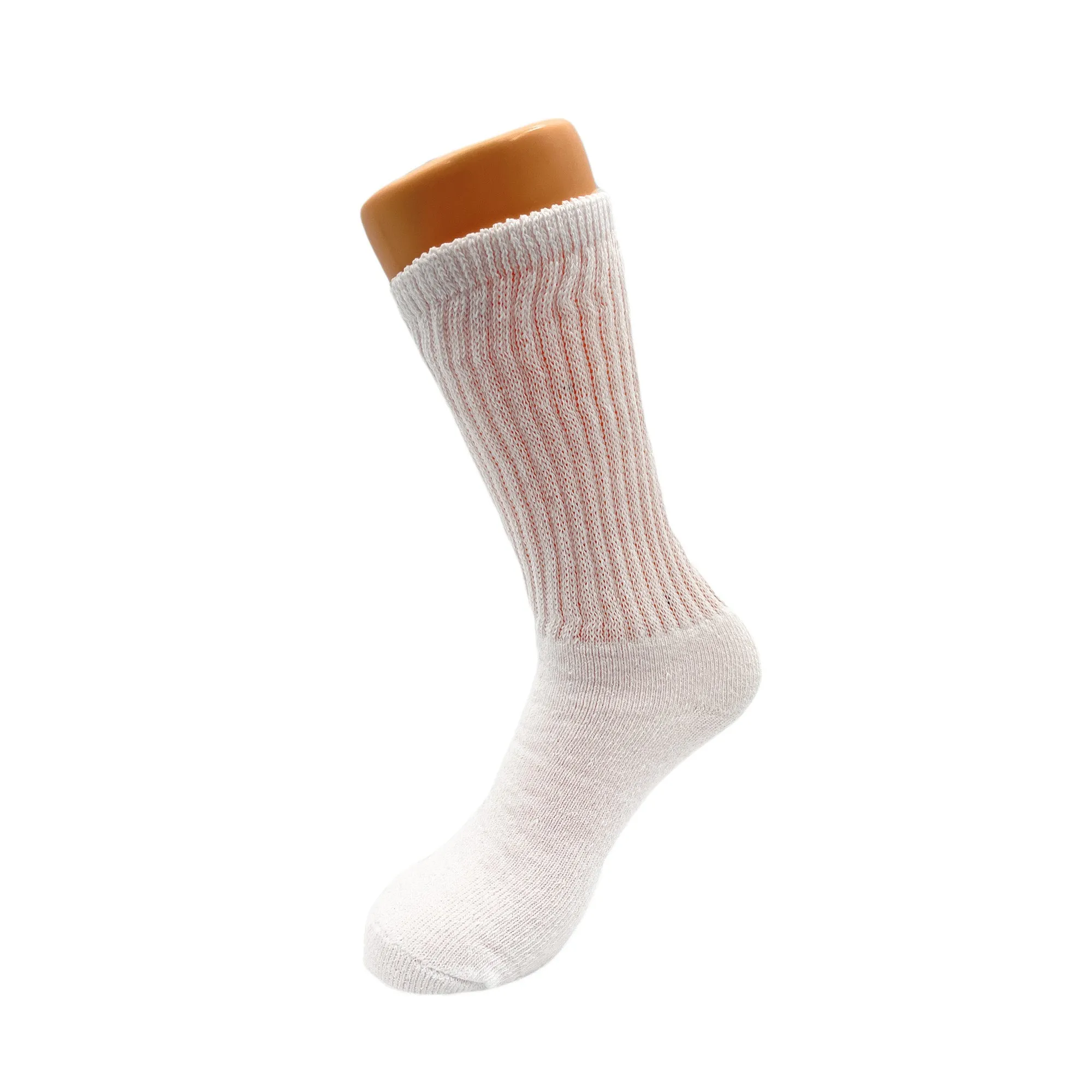 White Mid-Calf Long Cotton Crew Socks for Women 3 Pairs