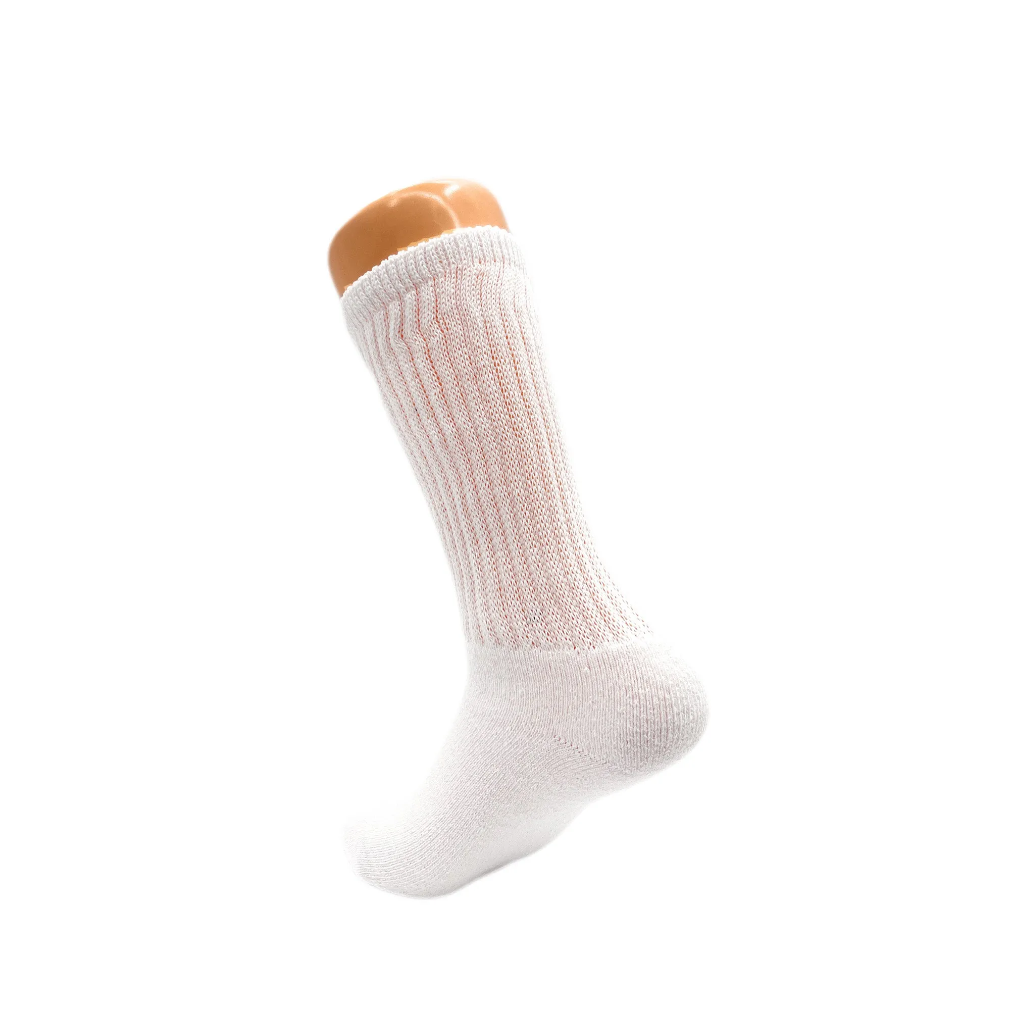 White Mid-Calf Long Cotton Crew Socks for Women 3 Pairs