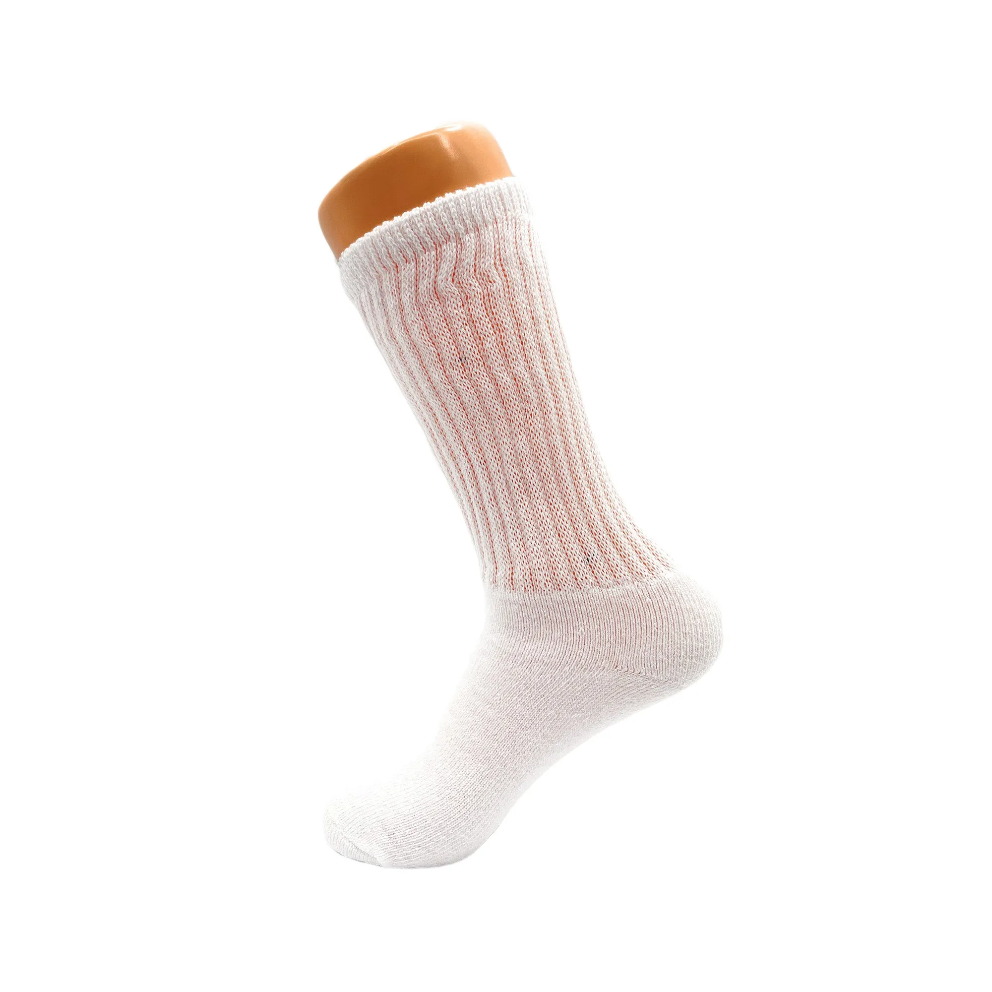 White Mid-Calf Long Cotton Crew Socks for Women 3 Pairs