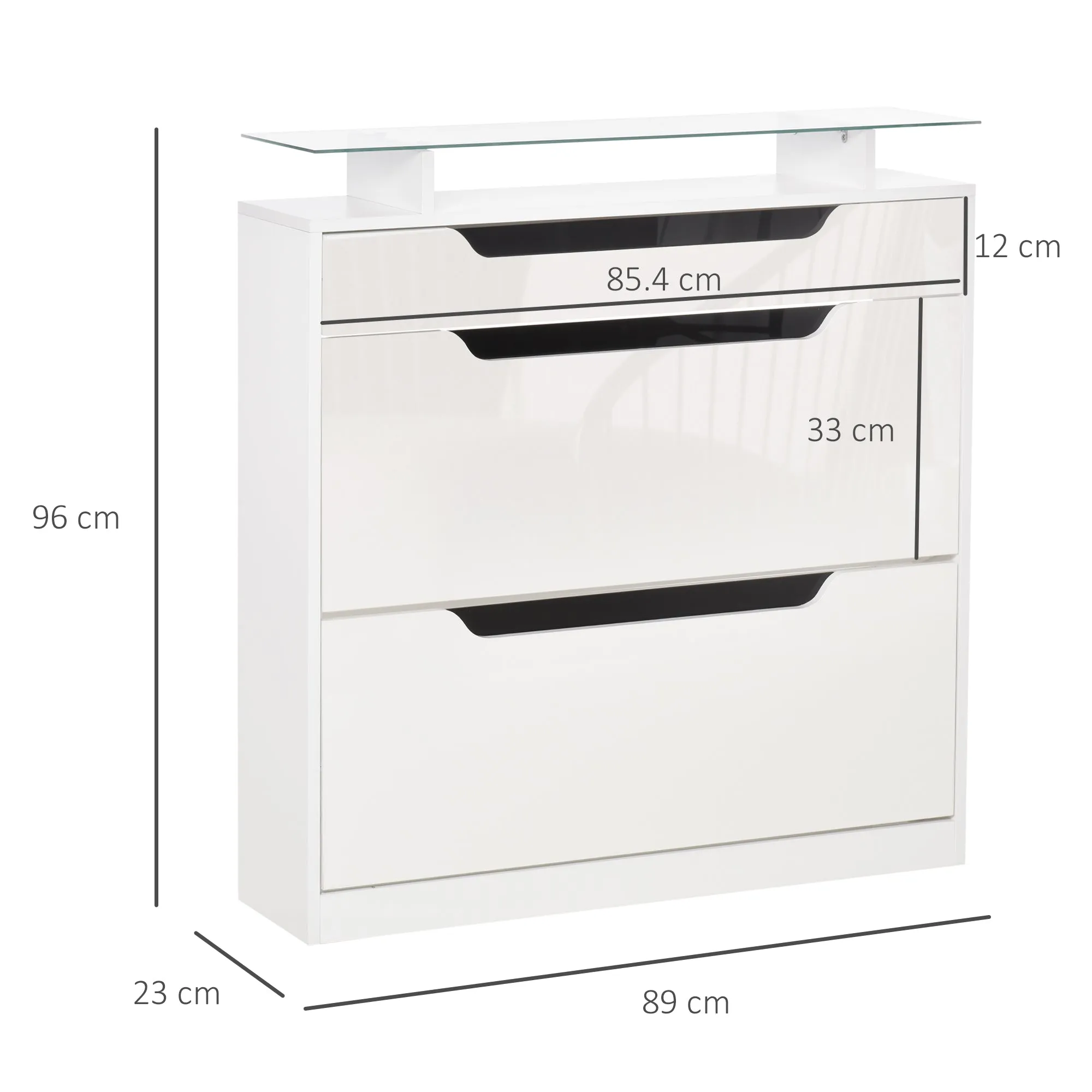 White Slimline Shoe Cabinet