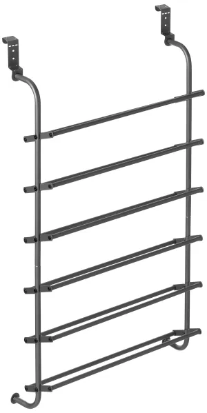 Whitmor Over the Door Shoe Rack 18 Pair Gunmetal Grey