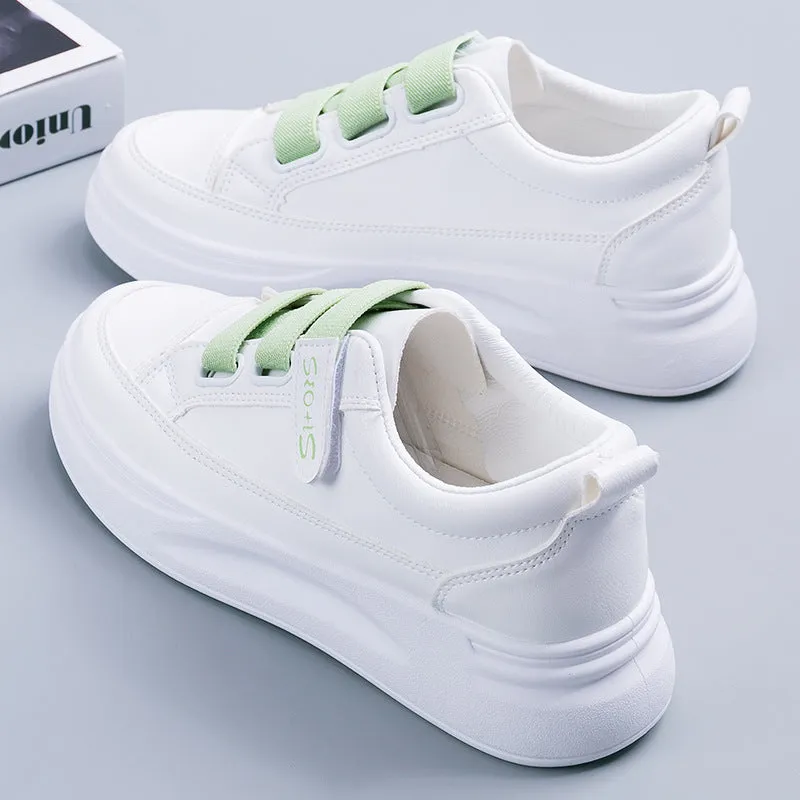 Women's Female Velcro White Spring Board Shallow Canvas Shoes