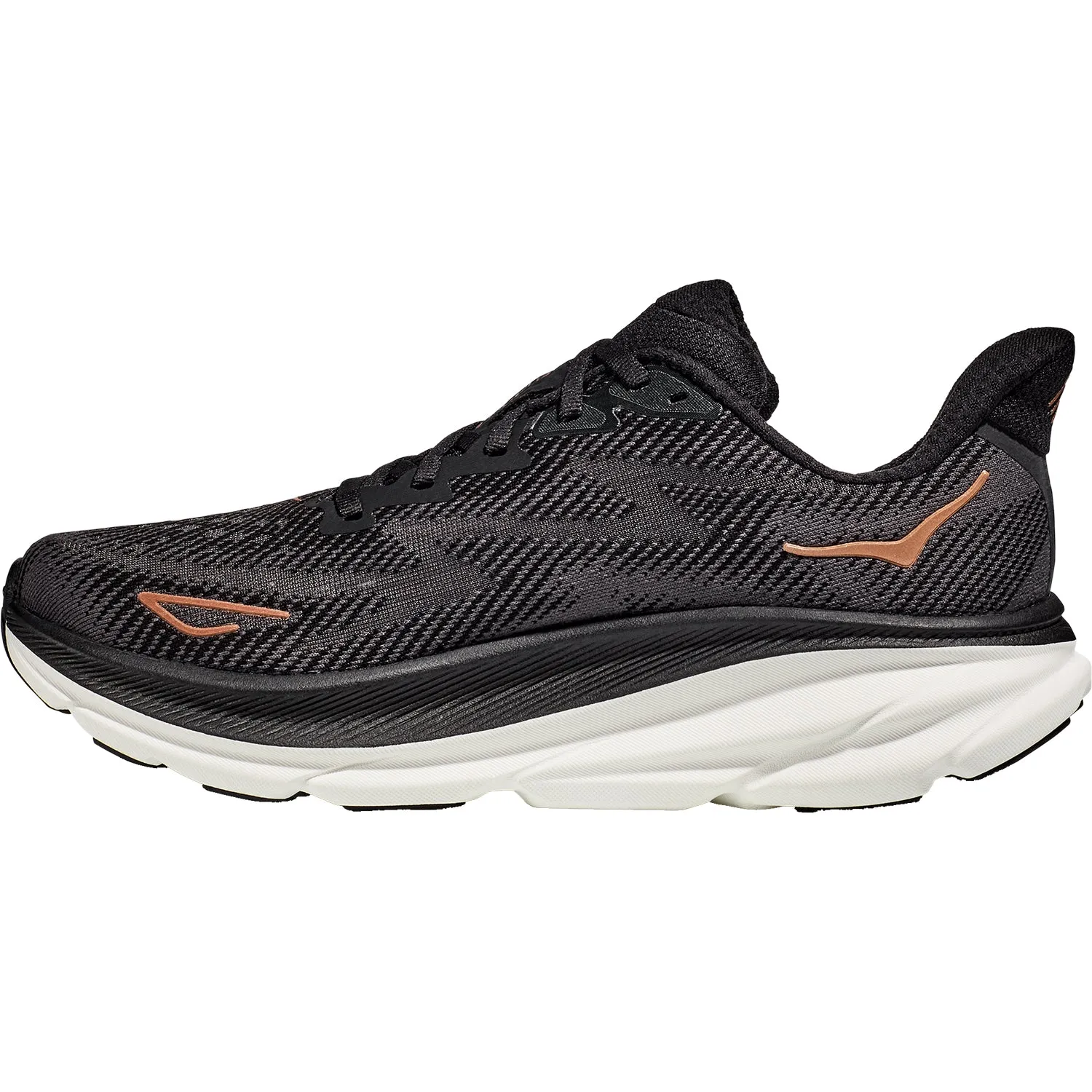 Women's Hoka Clifton 9 Black/Copper Mesh