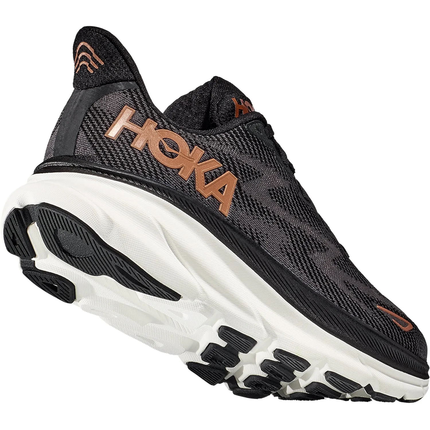 Women's Hoka Clifton 9 Black/Copper Mesh